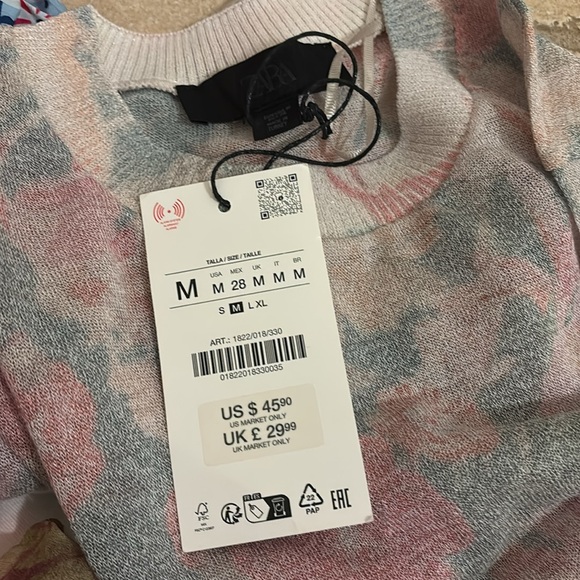 Zara floral print knit top 1822/018 - Picture 7 of 7